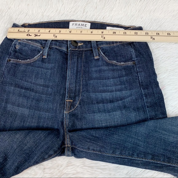 Frame Denim Le High Skinny Side Step Jeans, Harway high waisted dark wash - Picture 6 of 14